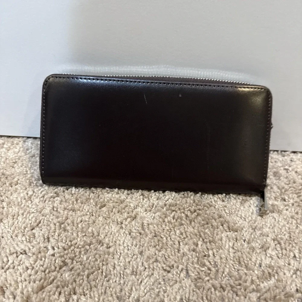 Okachi Leather Zip Around Wallet Dark Brown Continental Japan‎ Card Slots